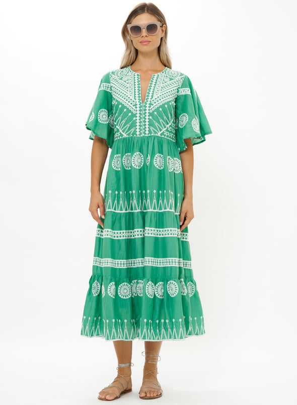 Oliphant Flirty Vneck Maxi - Soleil Sage