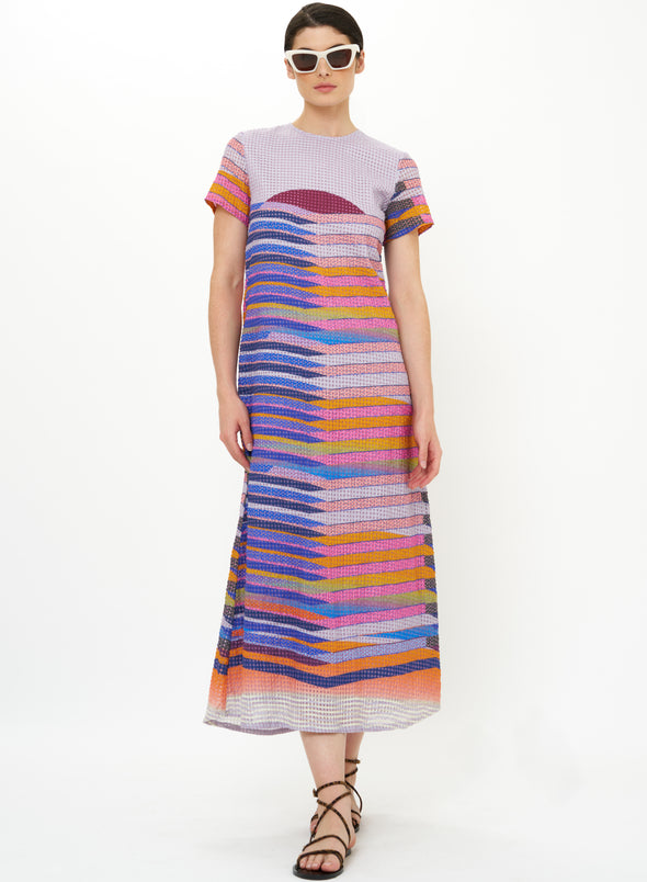 Oliphant Short Sleeve Shift Maxi - Solstice Blue