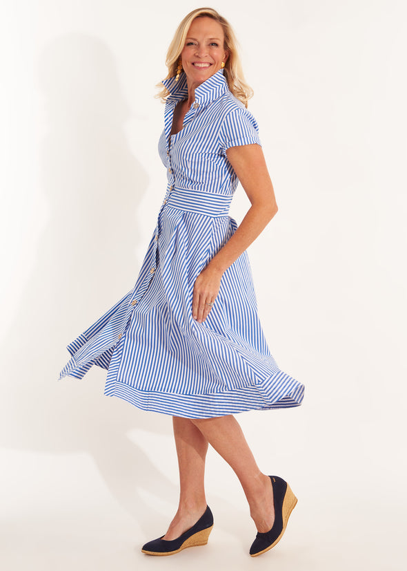 Milan Dress - Blue Stripe