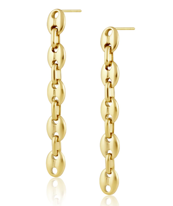 Sahira Tara Link Chain Earrings - Gold