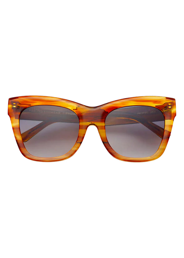 Freyrs Palermo Acetate Oversized Cat Eye Sunglasses - Brown