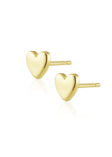 Sahira Solid Heart Studs - Gold