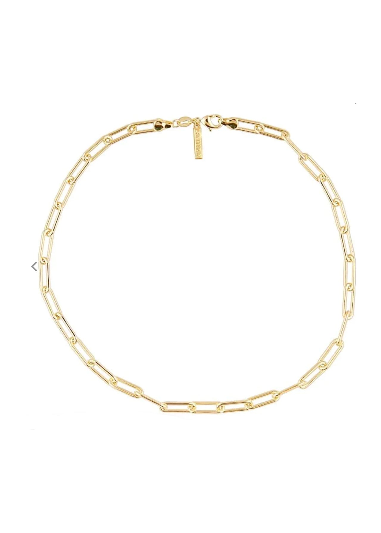 Sahira Carrie Paper Clip Necklace 18" - Gold
