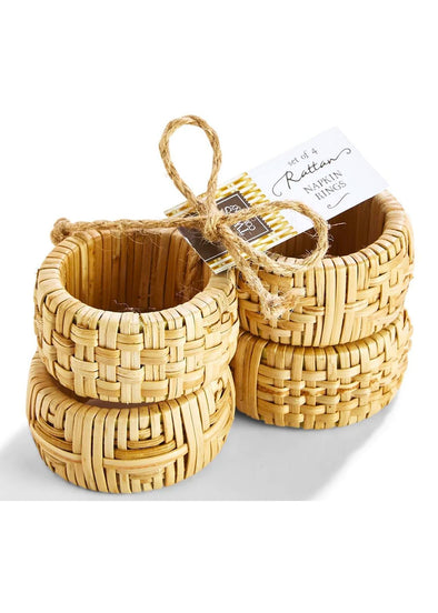 Two's Company - Set of 4 Cane Napkin Rings