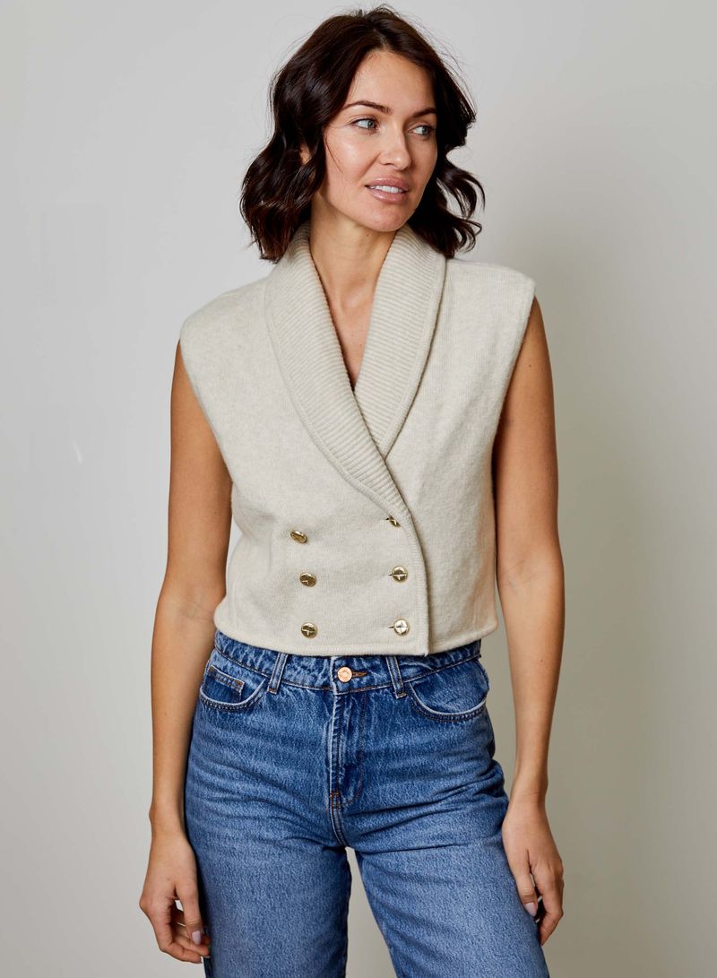 Design History Amber Vest - Parchment