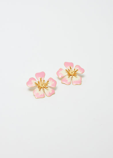 Sara and Flora Aurora Midi Stud Earring - Pink