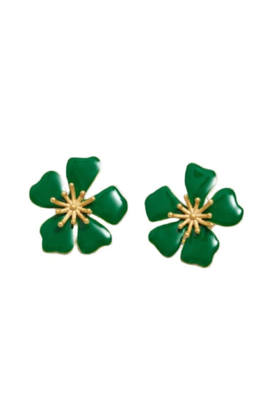 Sara and Flora Aurora Midi Stud Earring - Green