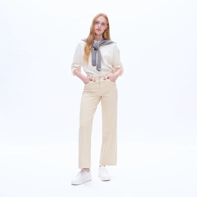 Bayeas High Rise Wide Leg Jeans - Khaki