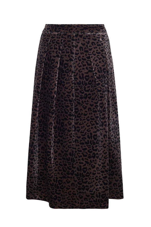 Burgess Blythe Velvet Midi Skirt - Animal Print