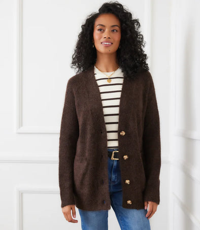 Karen Kane Cardigan Sweater - Chocolate
