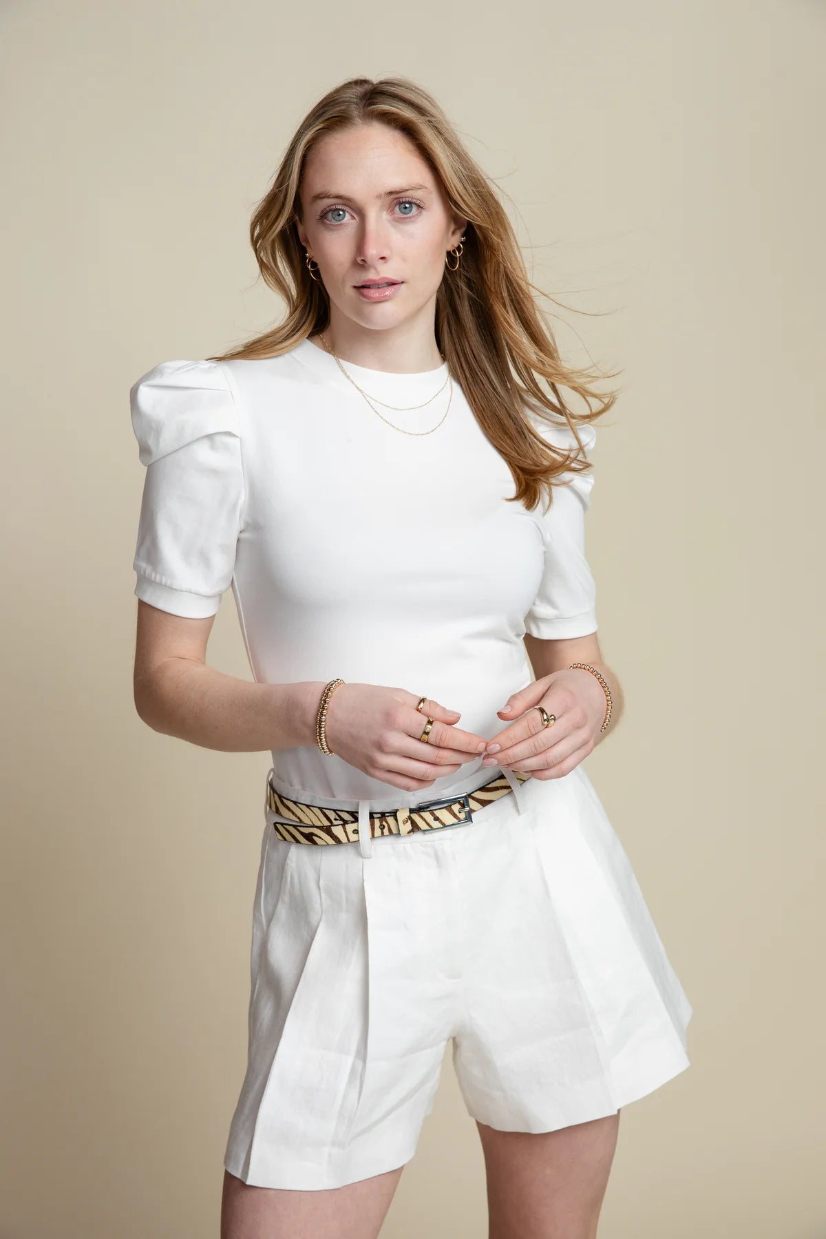 Burgess Blair Puff Sleeve Tee - White