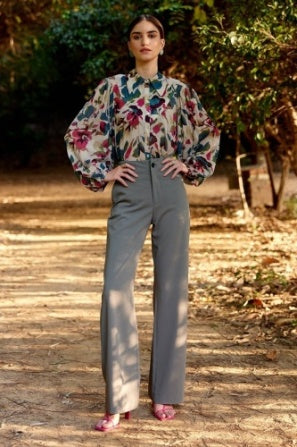 Calling June Carter Shirt - Bone Floral Print