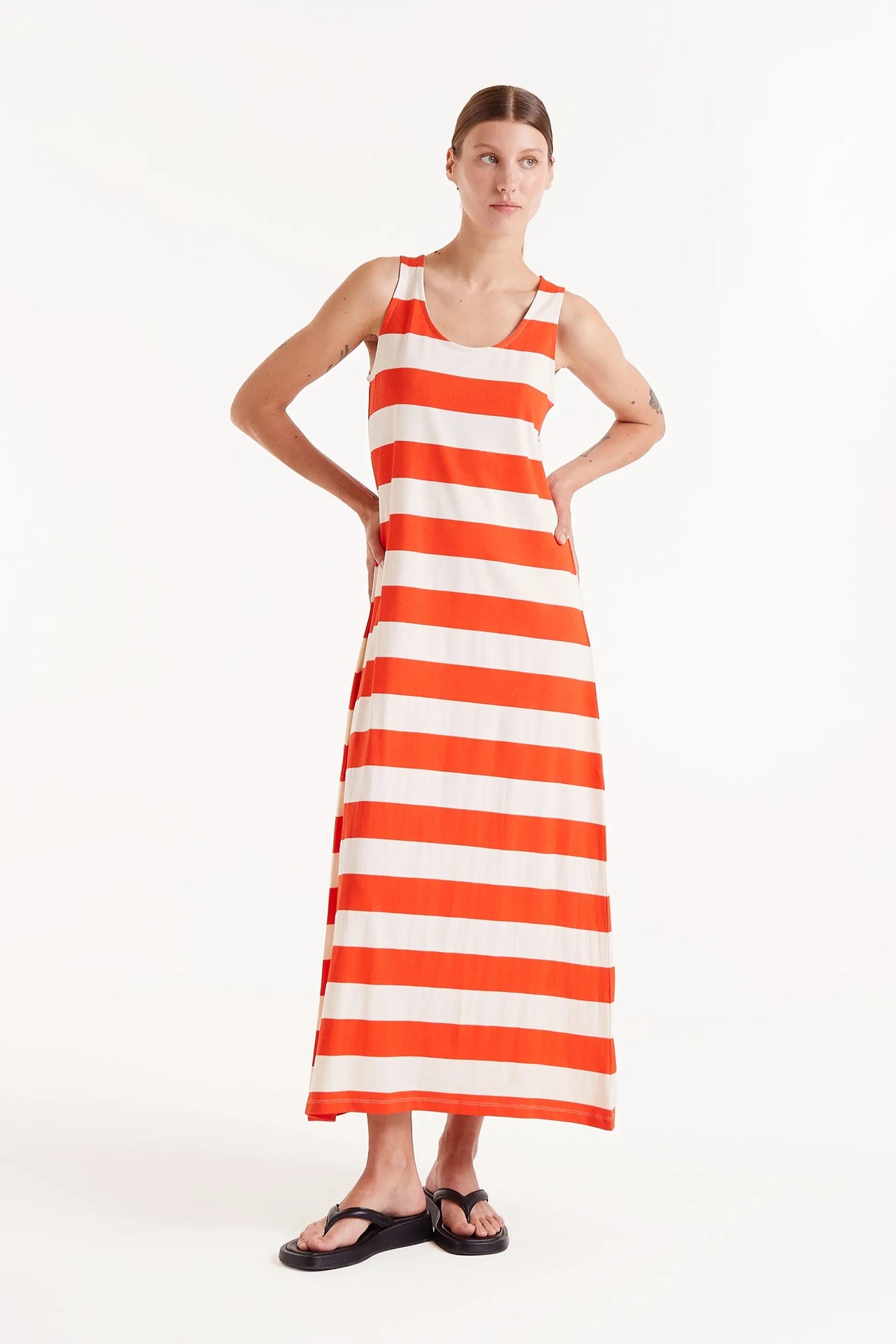Compañía Fantastica Maxi Dress - Red & White