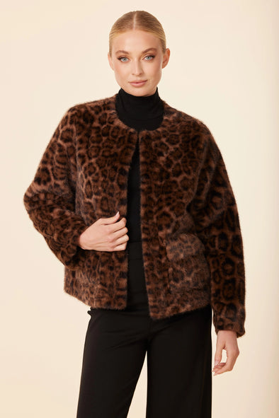 Dolce Cabo Faux Fur Jacket - Leopard
