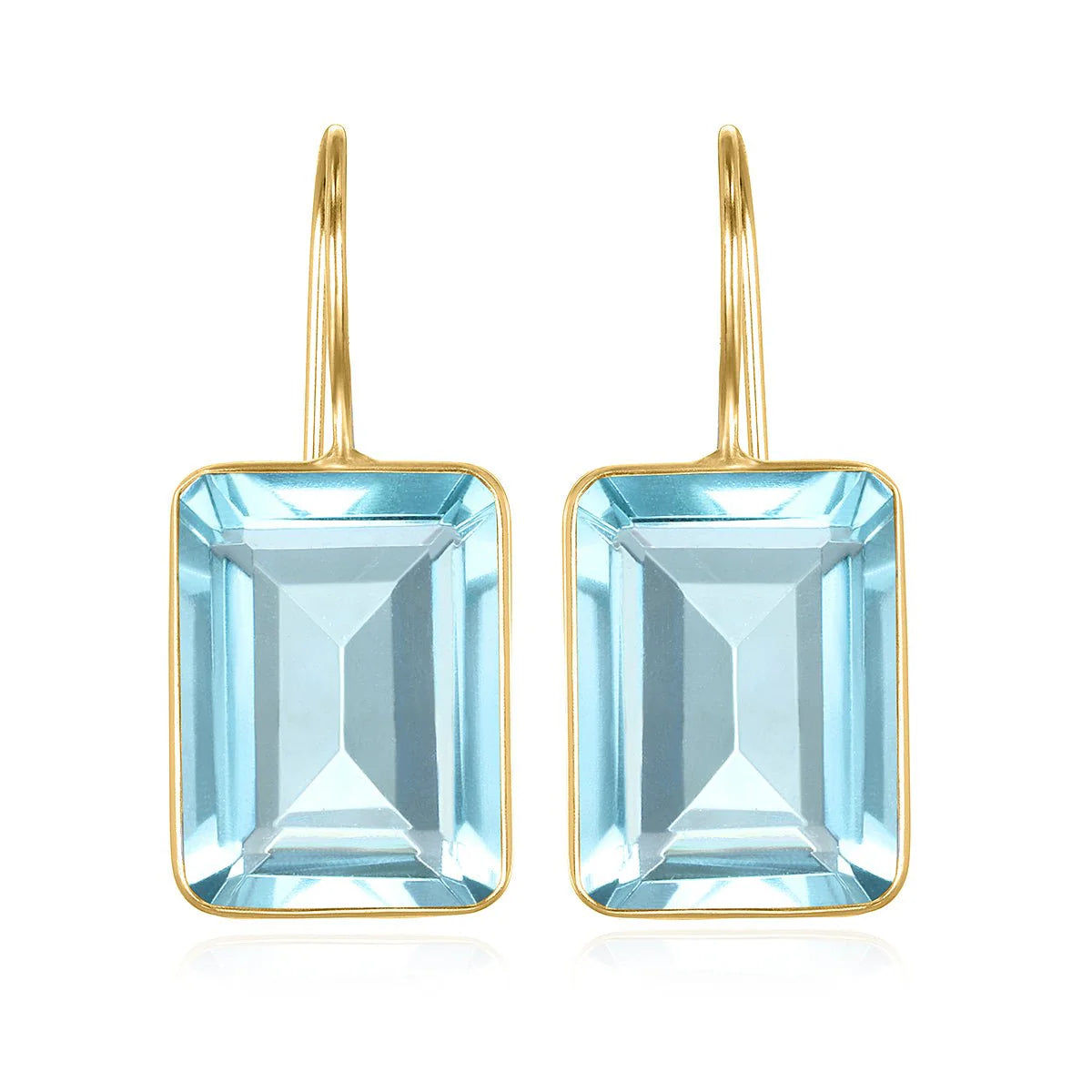 Amelia Rose Emerald Cut Valencia Earrings - Sky Blue