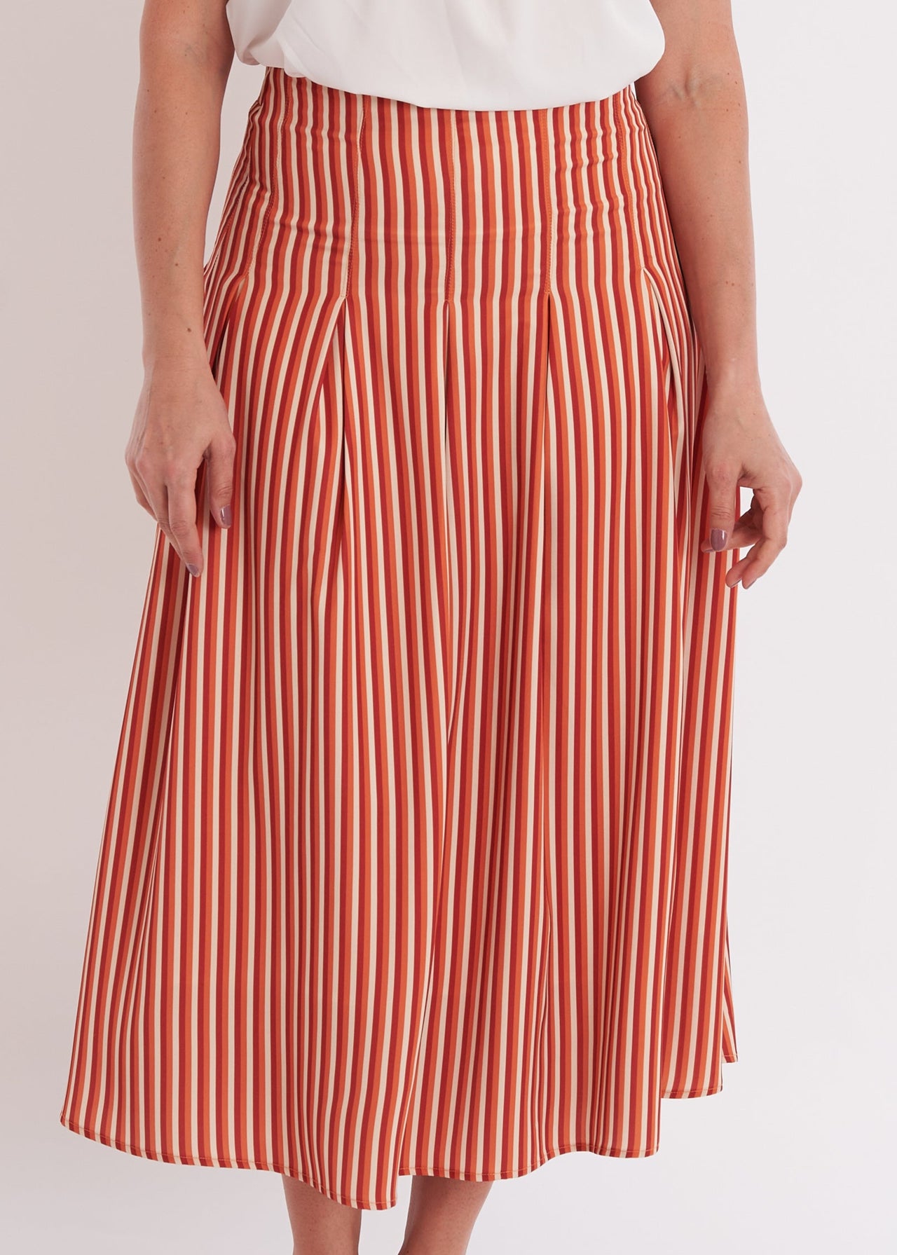Atoka Skirt - Terracotta Stripe SAMPLE