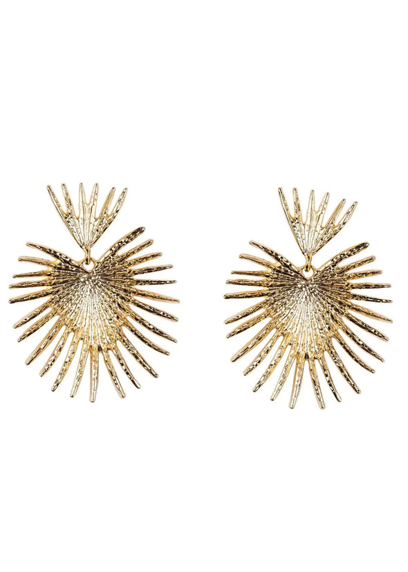 KJL Large Fan Drop Post Earring - Gold