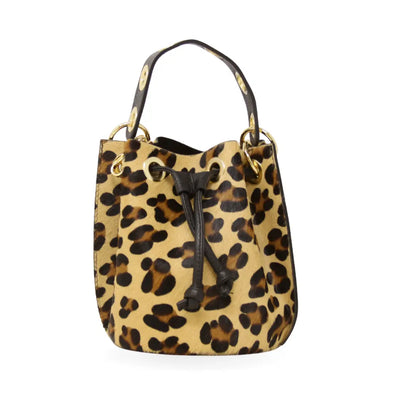 German Fuentes Cowhide Bucket Bag - Cheetah