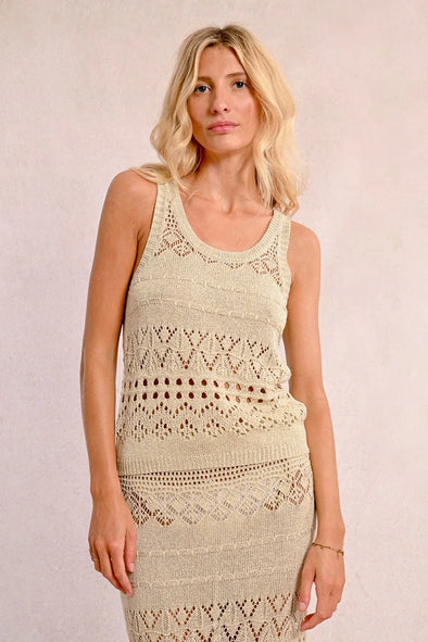 Molly Bracken Crochet Top - Golden Beige