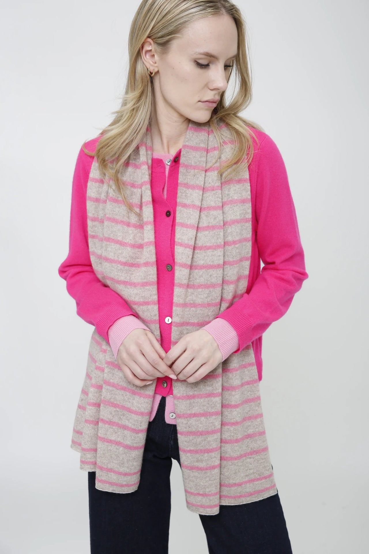 InCashmere Mini Stripe Scarf