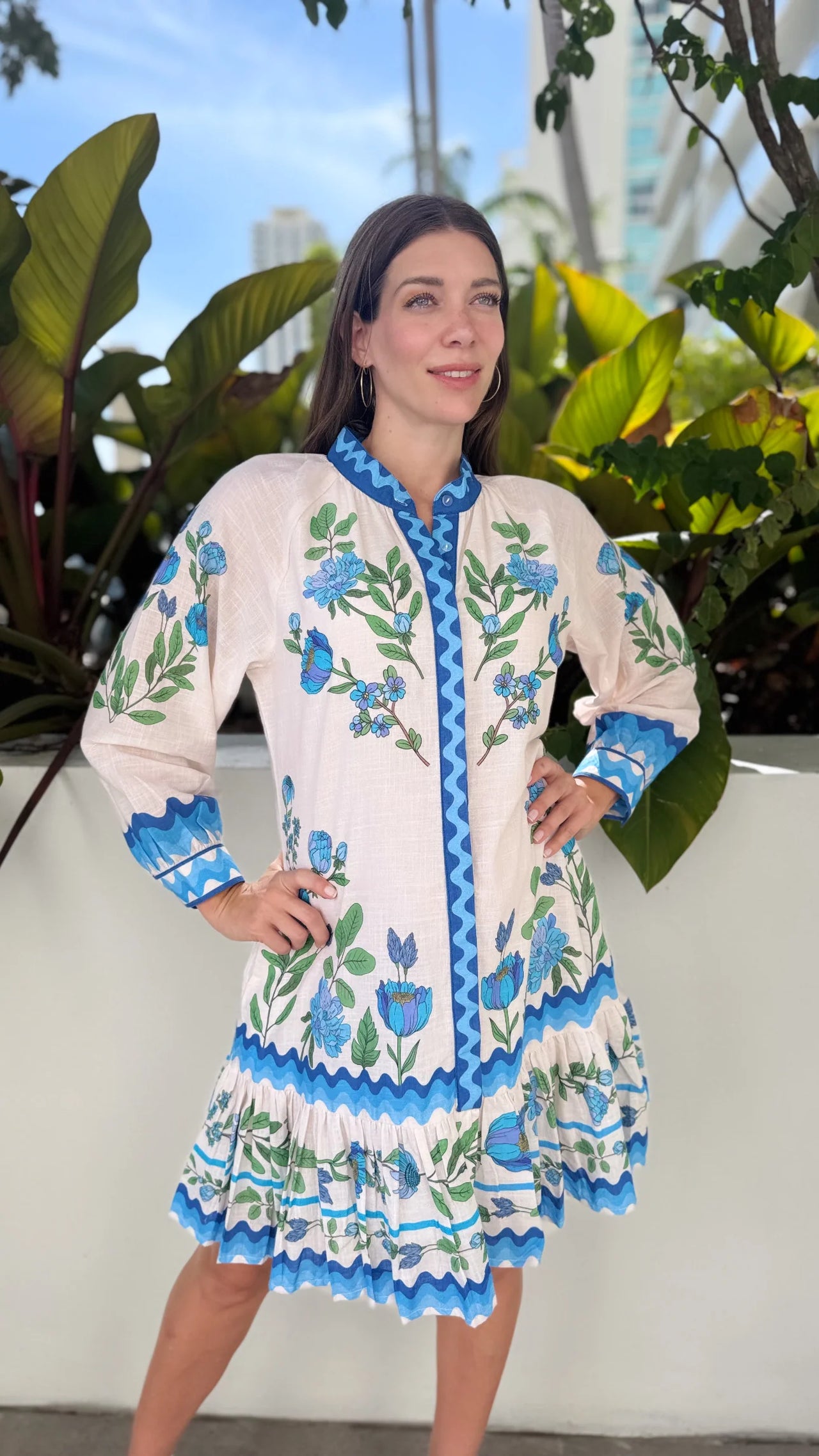 Isla Payal Malta Mini Dress - Wildflower Blue