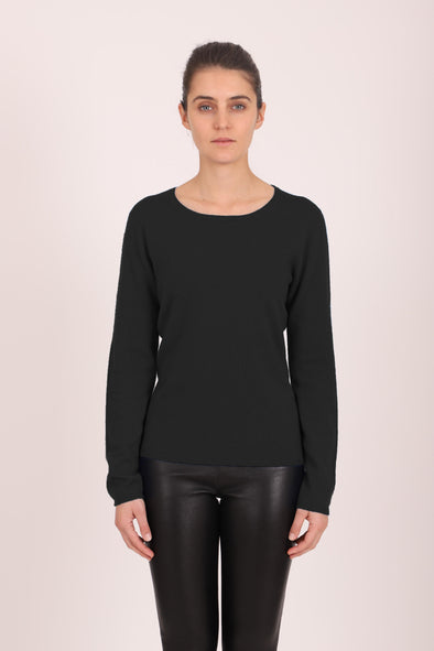 Estheme Long Sleeve Tee Sweater - Black