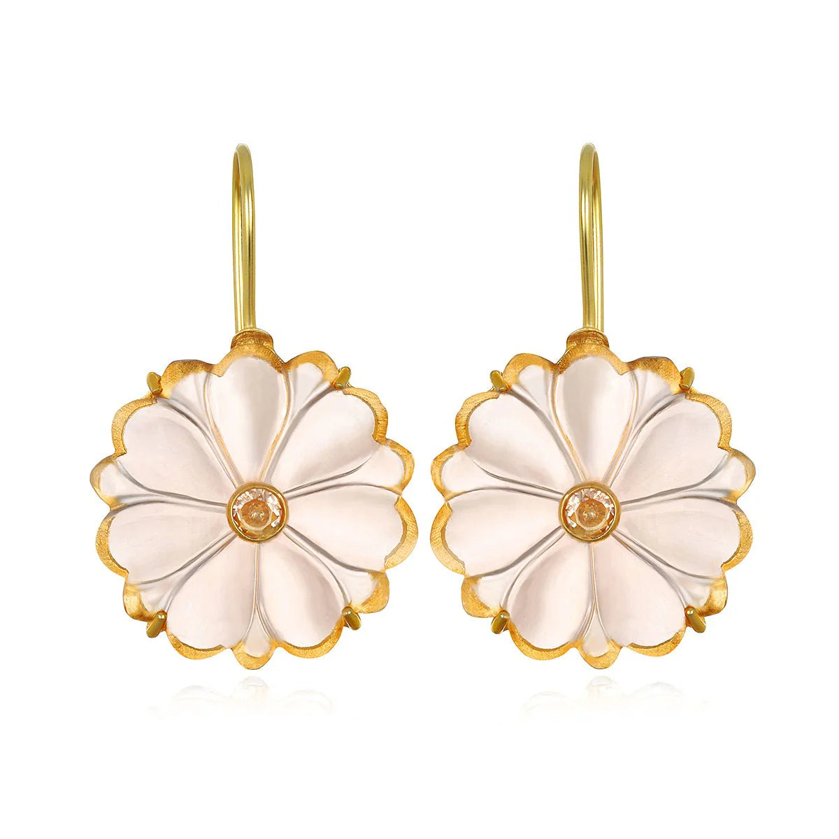 Amelia Rose Magnolia Earrings - Champagne