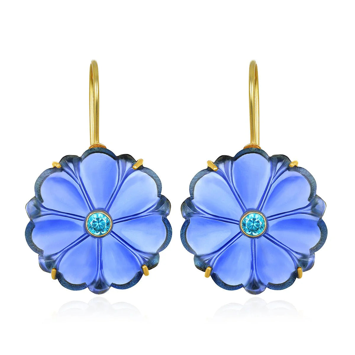 Amelia Rose Magnolia Earrings - Indigo