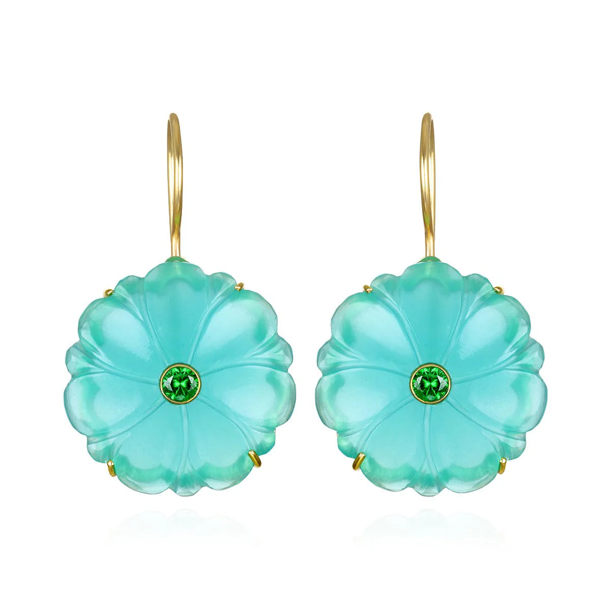 Amelia Rose Magnolia Earrings - Teal