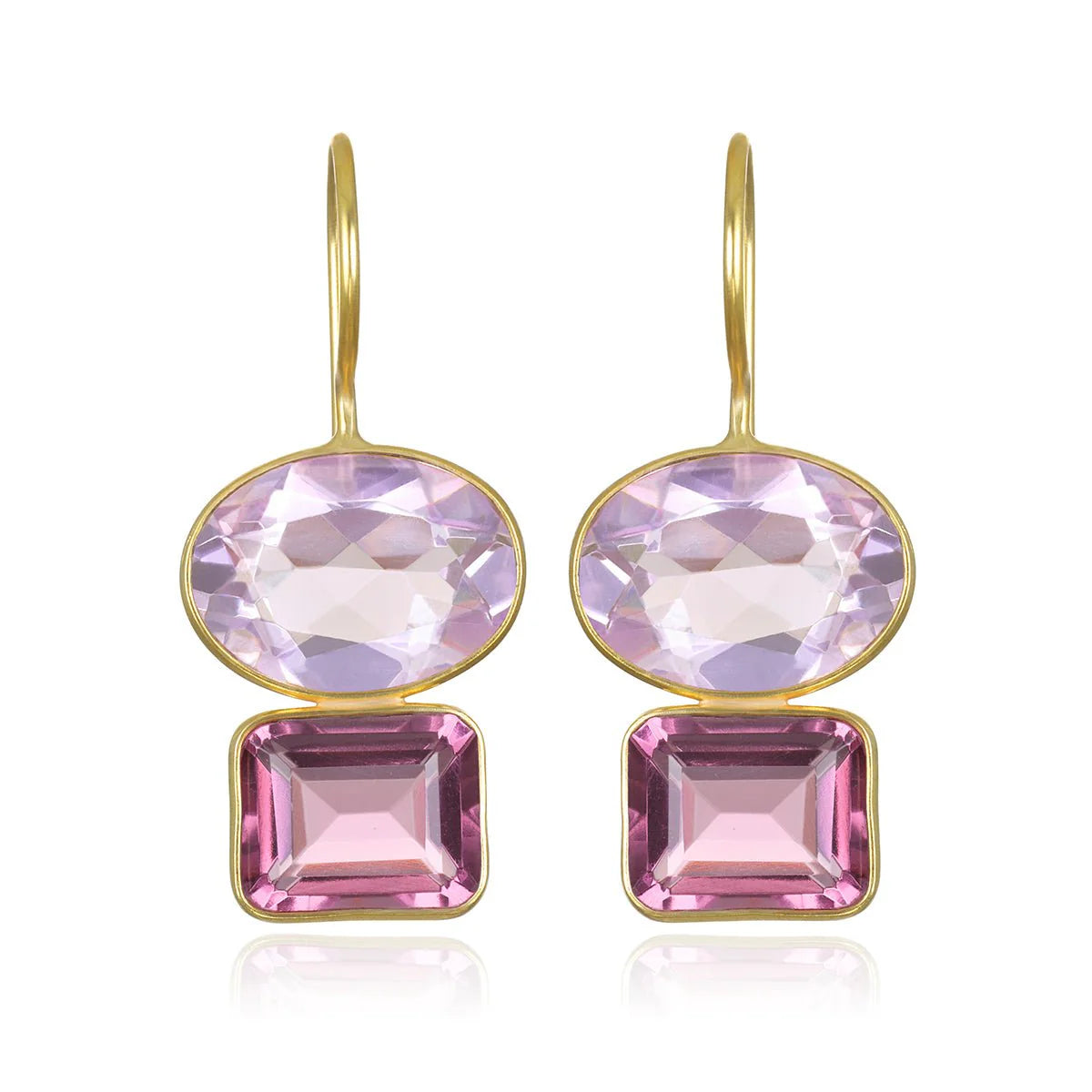Amelia Rose Double Valencia Earrings - Blush & Rose