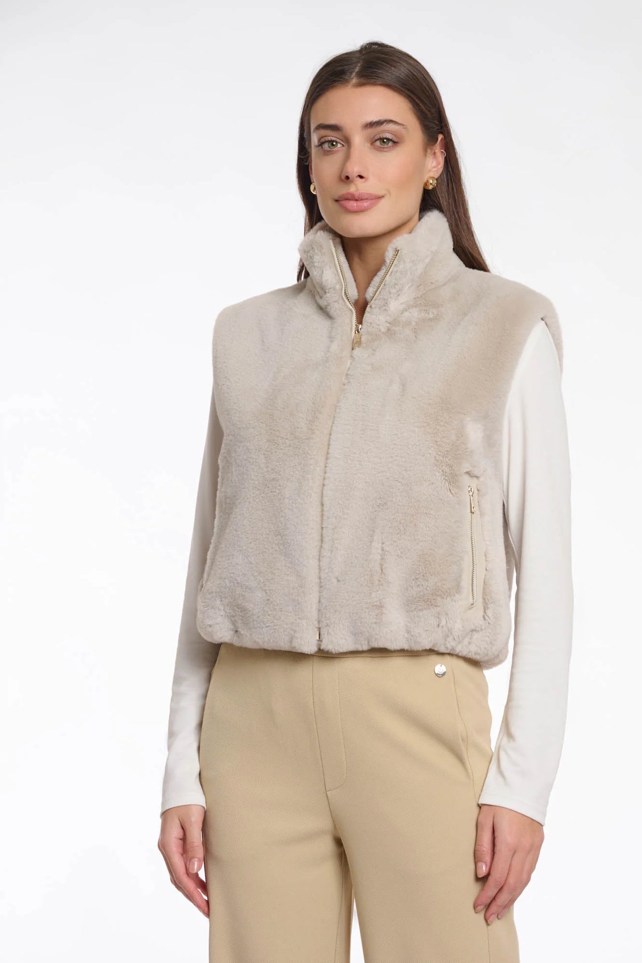 Rino & Pelle Nikki Faux Fur Vest - Oat