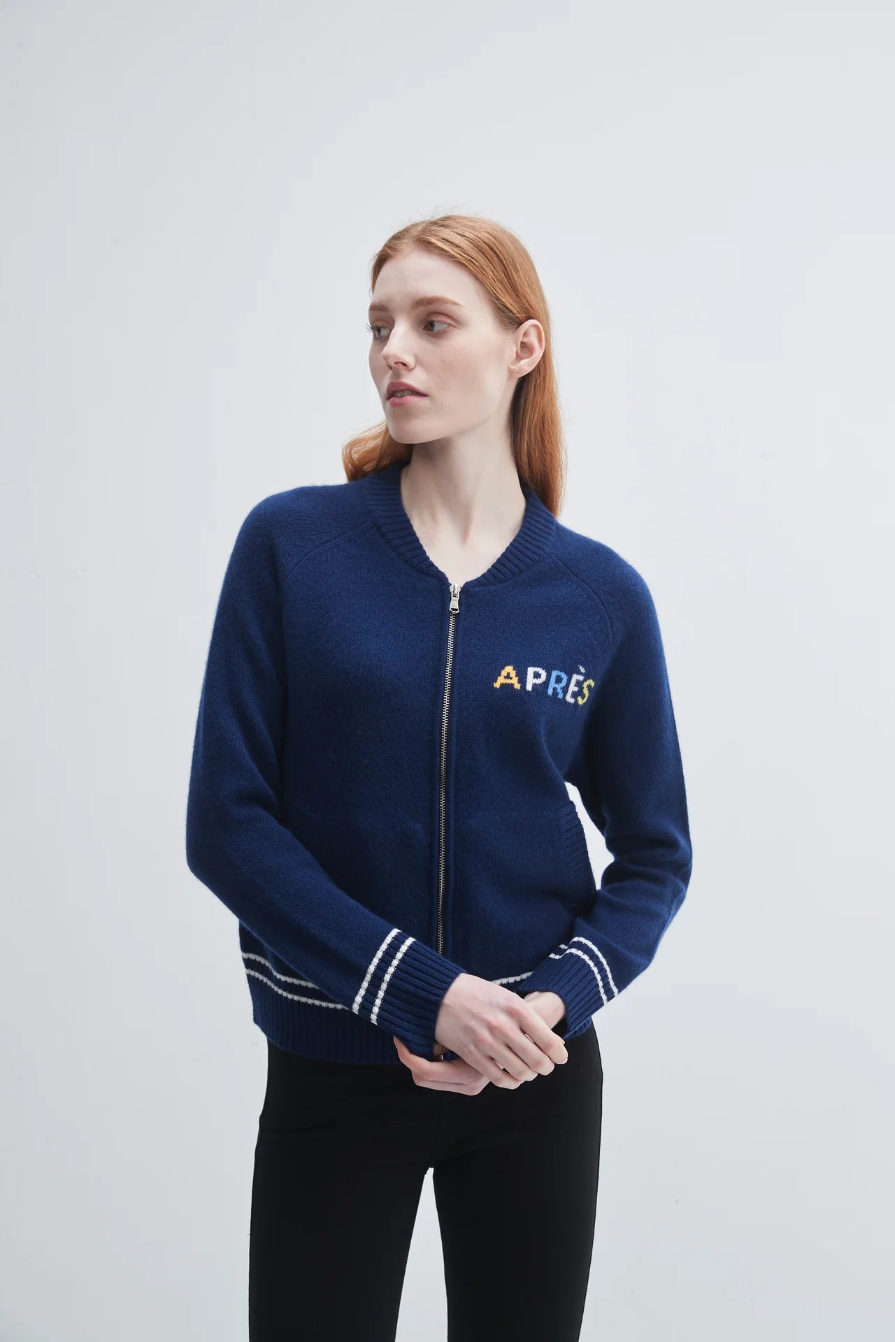 Pissenlit Apres Ski Full-Zip Cardigan - Navy