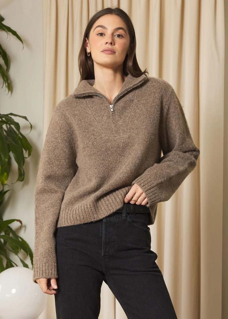 Stitches & Stripes Silverton Half Zip - Walnut