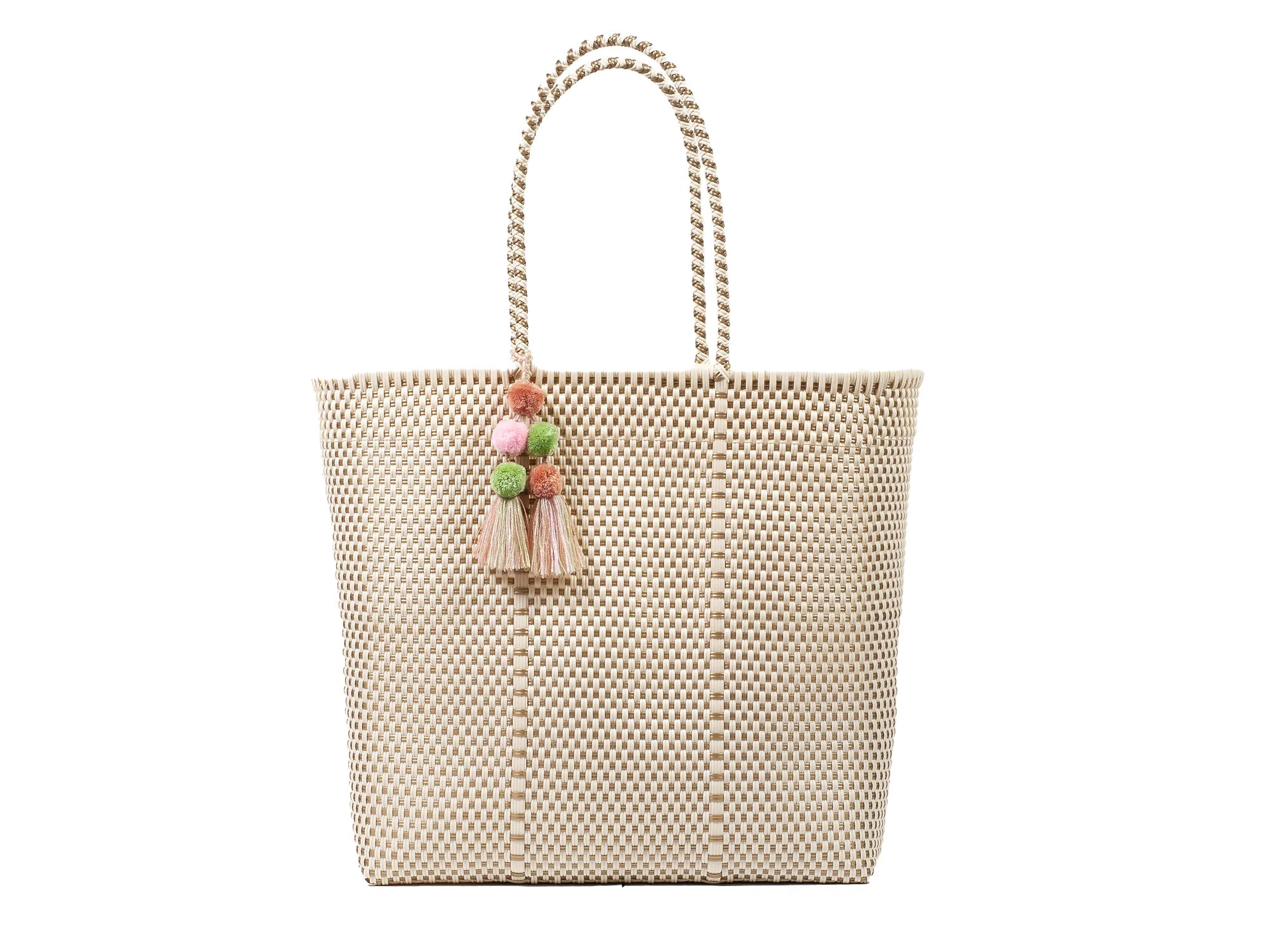 Woven Tote 100 Recycled Plastic Bone and Gold CK Bradley