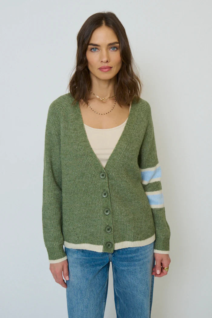 Central Park West Marley Varsity Cardigan - Green