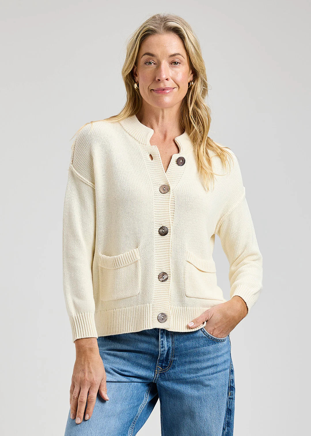 Zaket and Plover Old Money Cardigan - Vanilla