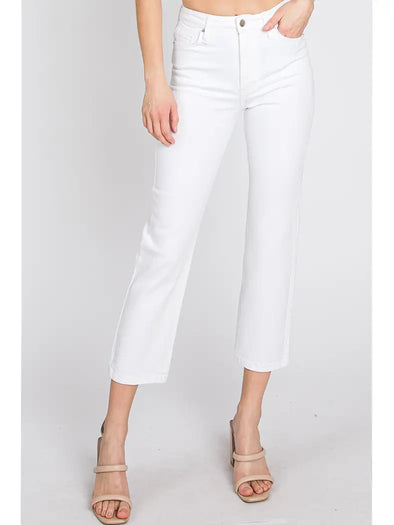 LTJ Siena High Rise Straight Jeans - Optic White