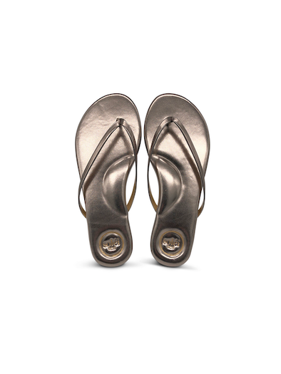 Solei Sea Indie Thong Sandal - Metallic Pewter/Champagne