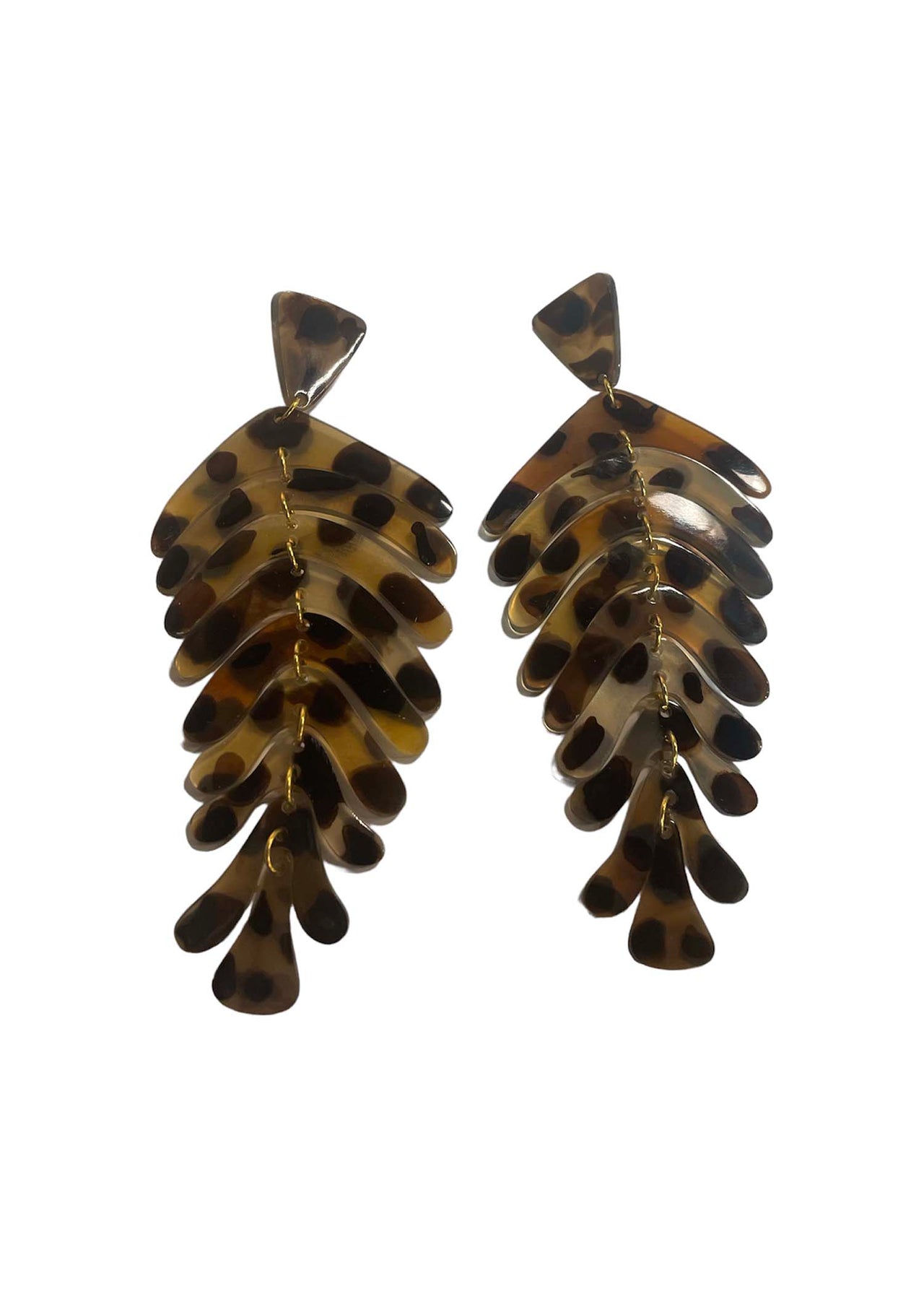 Wolf & Willa Cheetah Leaf Earrings