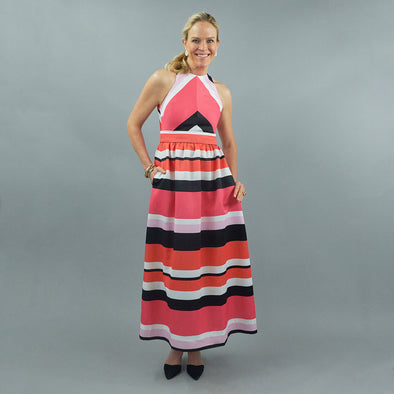 Diddle Dress - Striped Coral