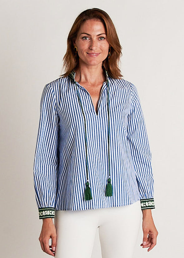 Norway Blouse - Blue Stripe
