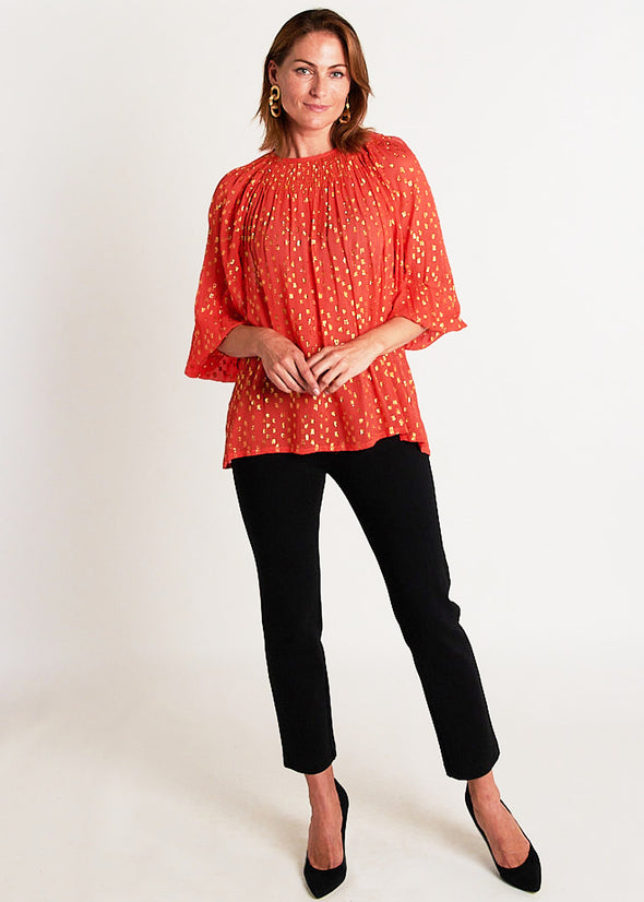 Pippi Top - Coral/Gold