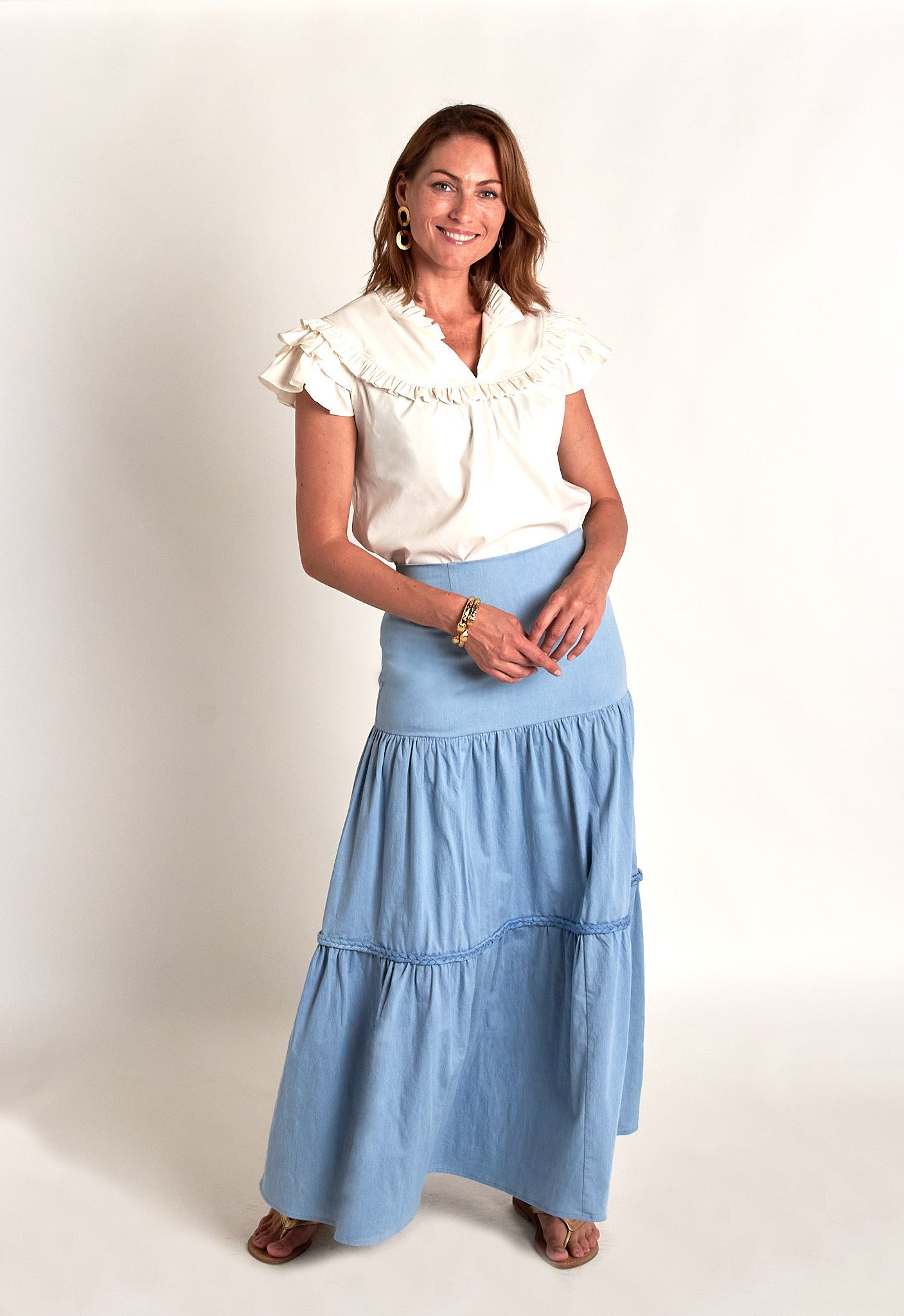 Jessica London Women's Plus Size Chambray Maxi Skirt, 24 W - Light Wash :  Target