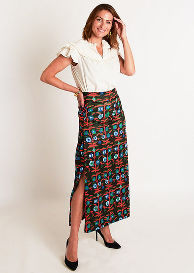 Sanibel Skirt - Wildflower Black