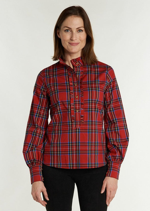 Devon Ruffle Blouse - Royal Stewart