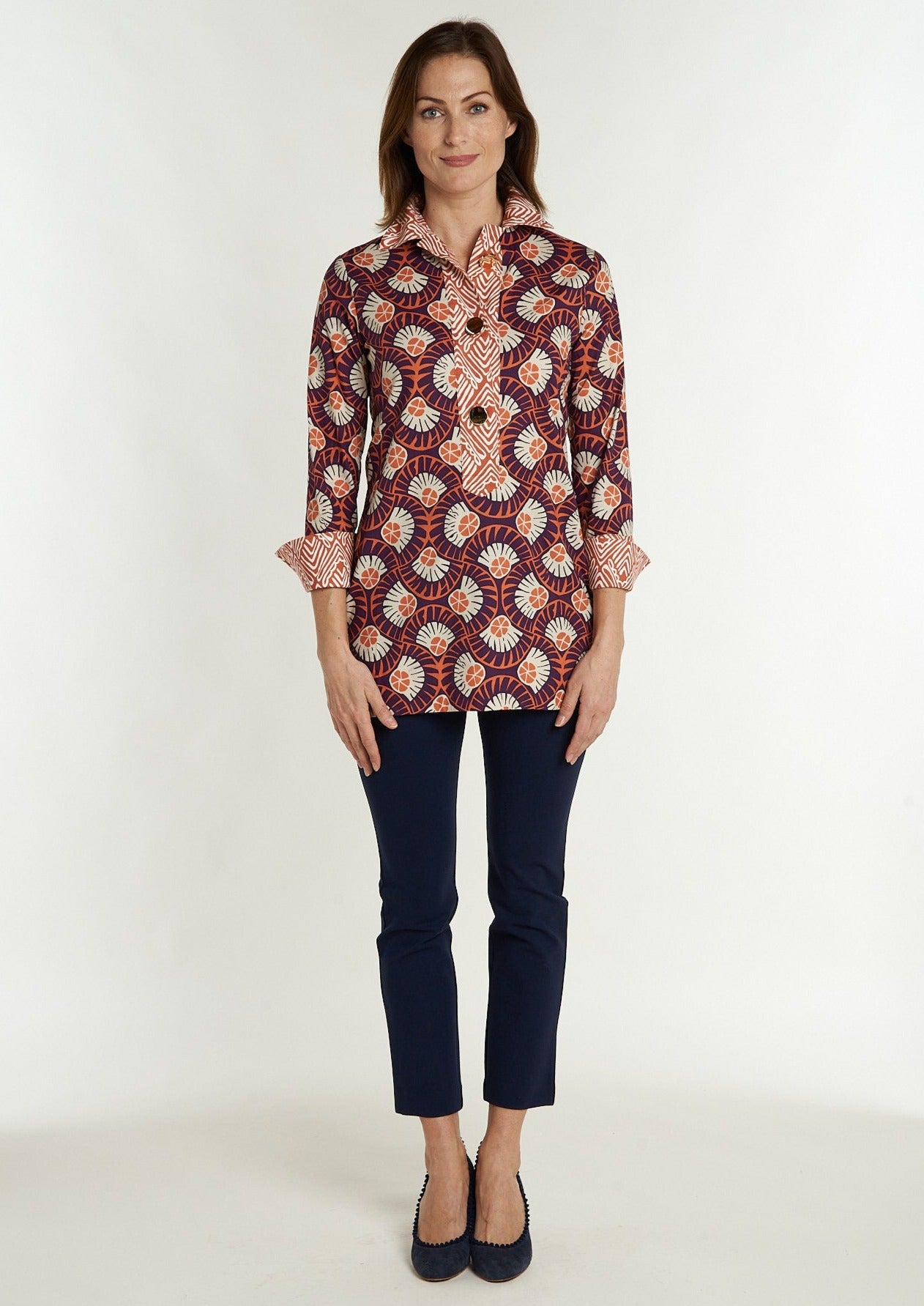 Holly Tunic - Fan Eggplant SAMPLE