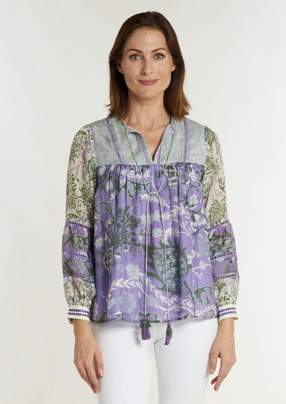 Oopsy Blouse - Frolic Cream and Lavender