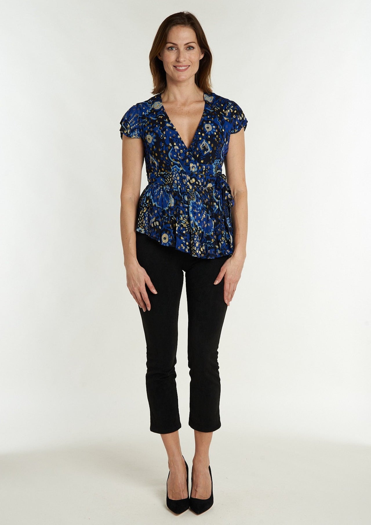 Pamina Wrap Top - Jubilee Black SAMPLE
