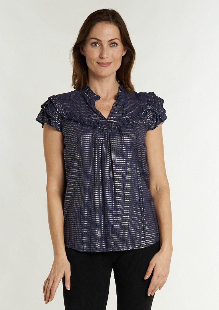 Silla Top - Navy Blue/Gold SAMPLE