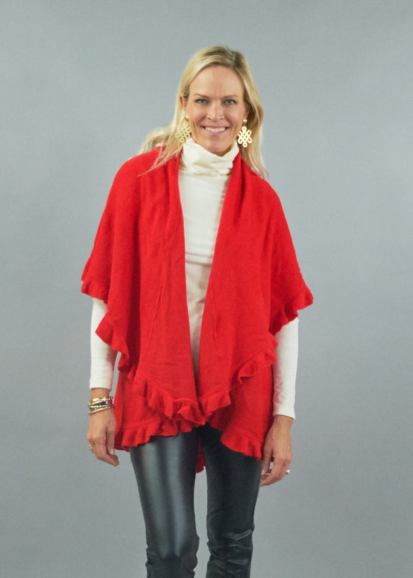 Heidi Kagan 4 Way Shawl Vest w/ Ruffle